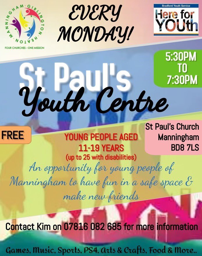 Great #Youthwork sessions run for Manningham Youth at St Paul's Youth Centre 
@YouthBradford @OasisListerPark @julescporter