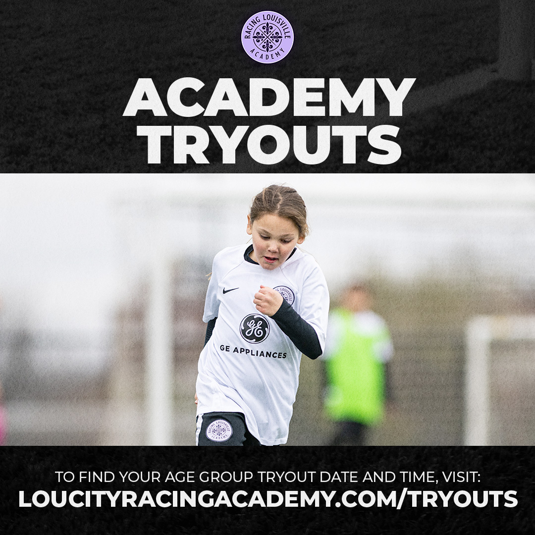 Want to be a part of the #RacingLou Academy? Give it your all at tryouts! Check out dates and times 👉 bit.ly/3KjXRvT