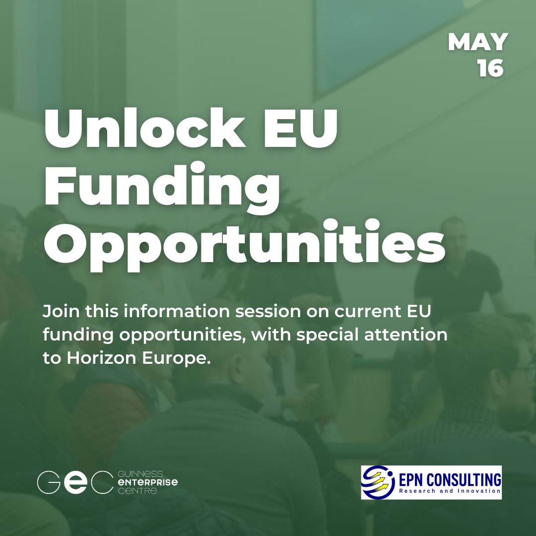 This week🤩 Join us & @EPNConsResearch for Horizon Europe Funding - an info session that will give an overview of the Current EU Funding Opportunities with special attention to Horizon Europe! 📅 Thursday, May 16 ⏱️9:30-11AM 🎟️eventbrite.ie/e/horizon-euro… #IrishBusiness #Dublin