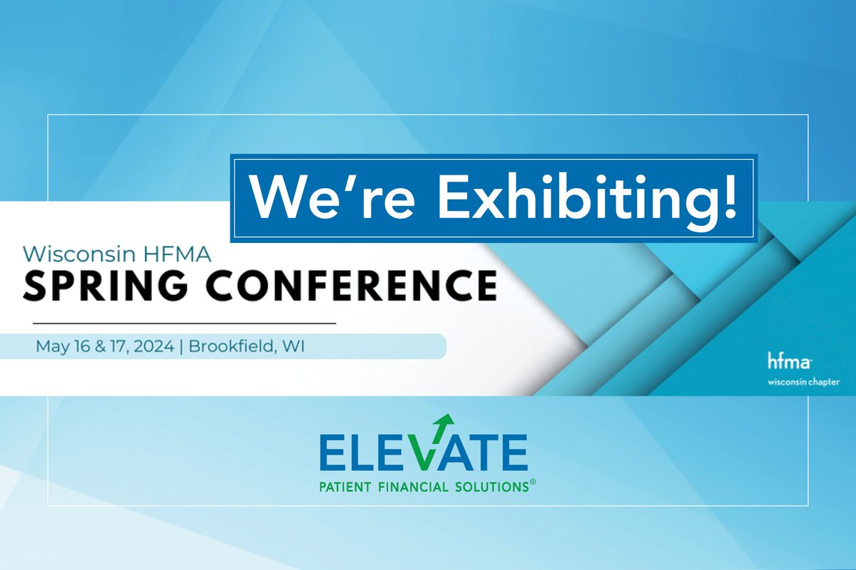 We're exhibiting at the HFMA Wisconsin Chapter Spring Conference and hope you'll stop by our booth to say hello!

#ElevateYourRCM #RCM #RevenueCycle #revenuecyclemanagement #HFMA #Healthcare