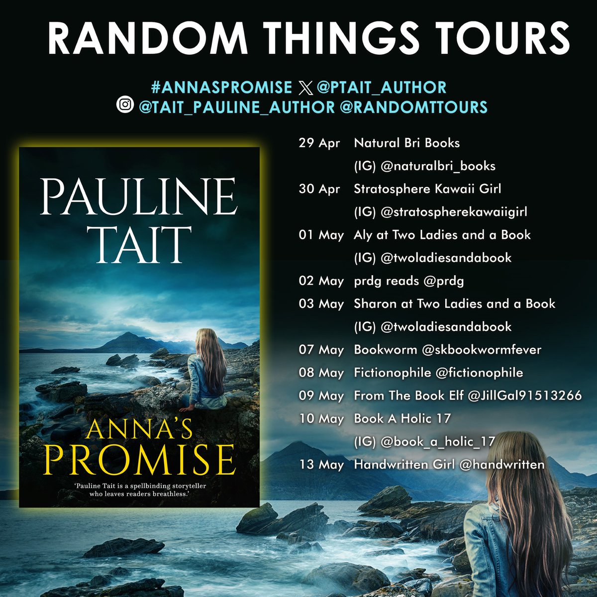 HUGEST THANKS #RandomThingsTours Bloggers for supporting #AnnasPromise @PTait_author Please share reviews on Amazon/Goodreads @skbookwormfever @fictionophile