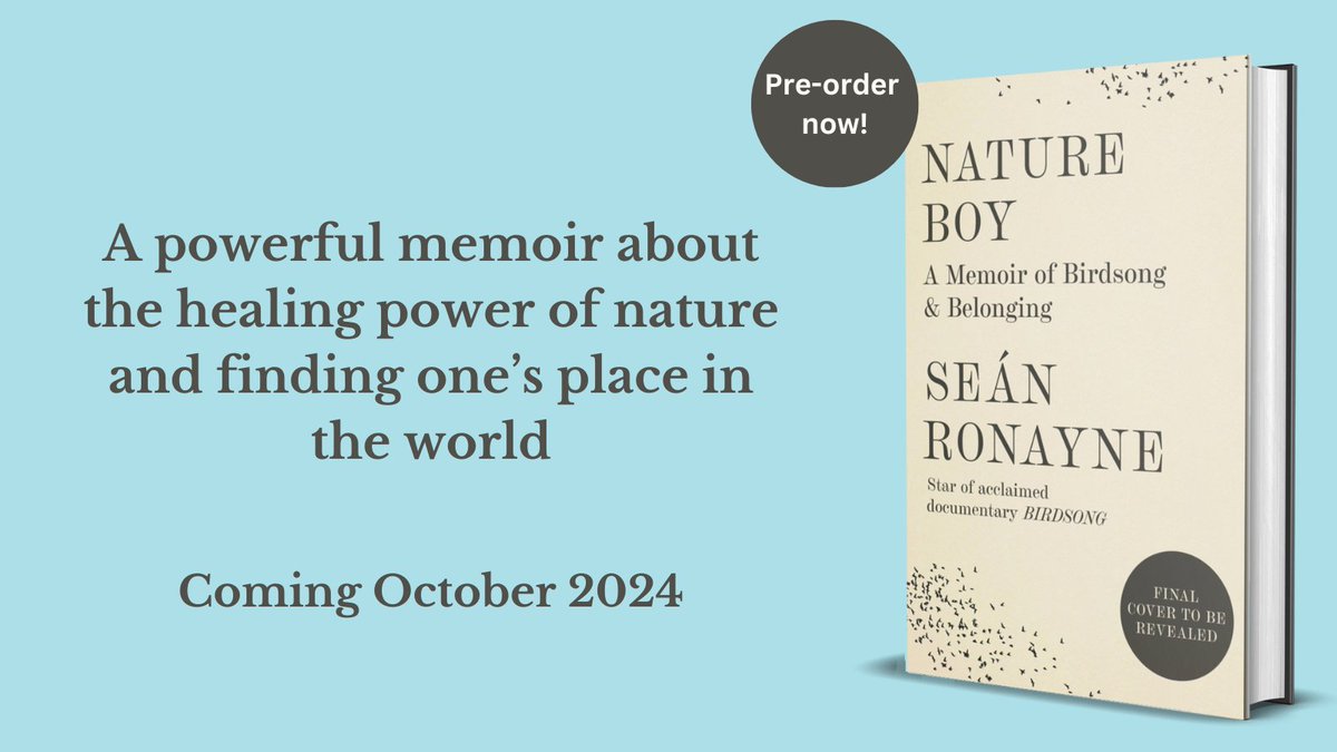 Really excited to share the news that I’m writing a book with @HachetteIre !🥳🥳😬✍️✍️

*Nature Boy: A Memoir of Birdsong and Belonging*, will be in the shops 7 October 2024! ☺️

Final book cover to be revealed

More information and links to pre-order here linktr.ee/natureboybook