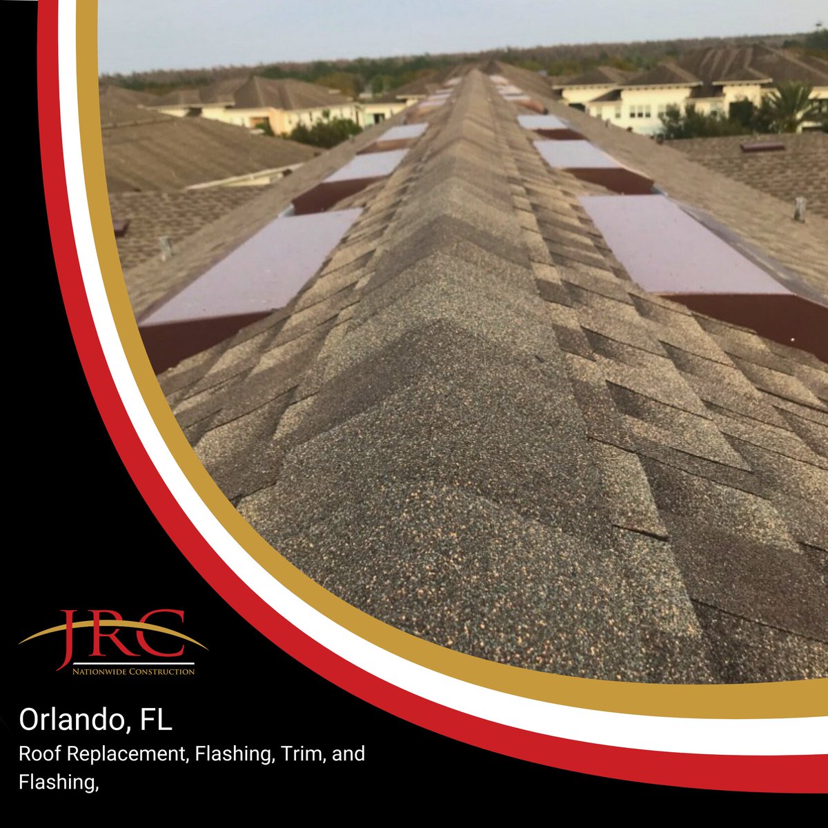 Another successful project in the books for JRC, this time in sunny Orlando, FL! We removed old shingles, repaired the deck, and installed Timberline HDZ shingles for a durable, stunning finish. We also replaced flashing, trim, and drip edge, ensuring every detail is perfect.