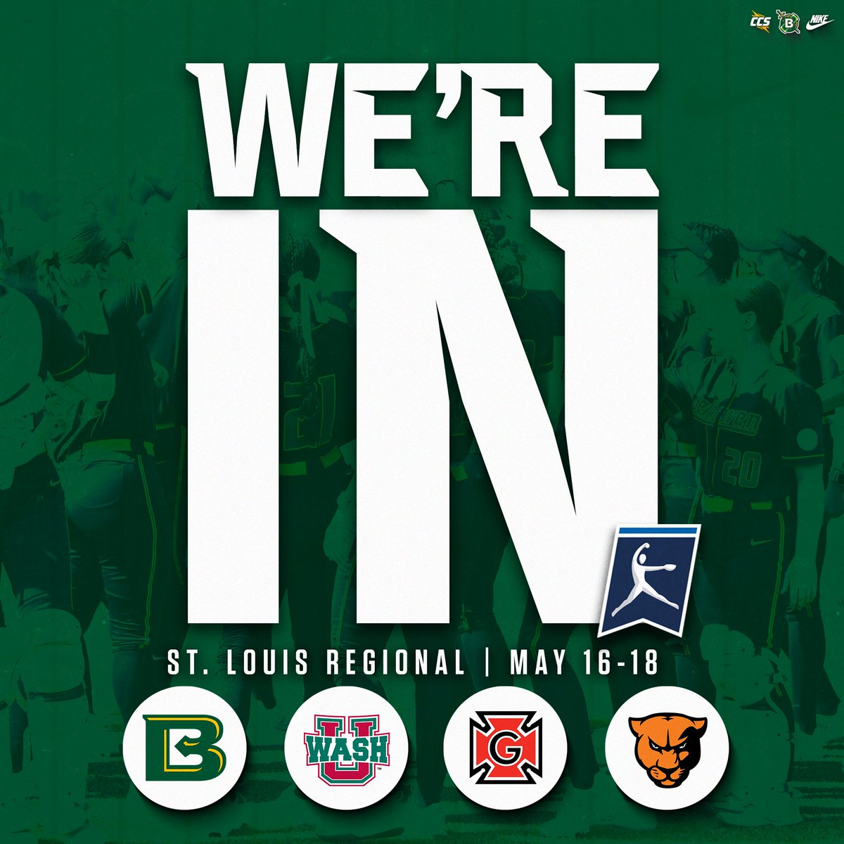 𝐖𝐄'𝐑𝐄 𝐈𝐍 The Blazers are back in the NCAA Tournament for a fourth straight season! Belhaven opens up the St. Louis Regional on Thursday against Grinnell College #GoGreen | @BelhavenSB_