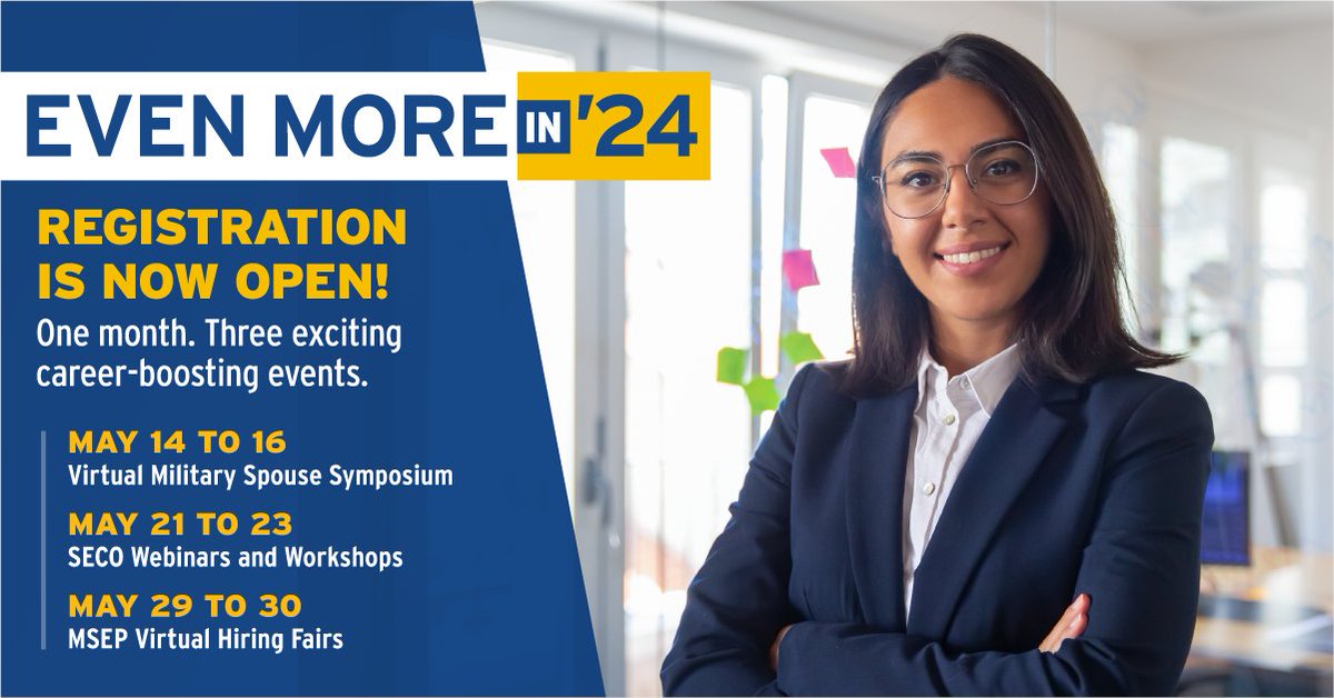 This year's Virtual Military Spouse Symposium is going to rock, #MilSpouses! It's got everything from <a href="/DoDMilSpouse/">SECO</a> career-boosting webinars and workshops to the MSEP Virtual Hiring Fairs. You don't want to miss out. Sign up now: myseco.militaryonesource.mil/portal/events/…