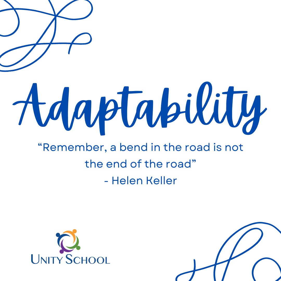UnityDelray's tweet image. 🌟 Embracing our Virtue of the Week: Adaptability! 🌟

💪 &quot;Remember, a bend in the road is not the end of the road.&quot; - Helen Keller
#VirtueOfTheWeek #Adaptability #UnitySchool 🌈📚