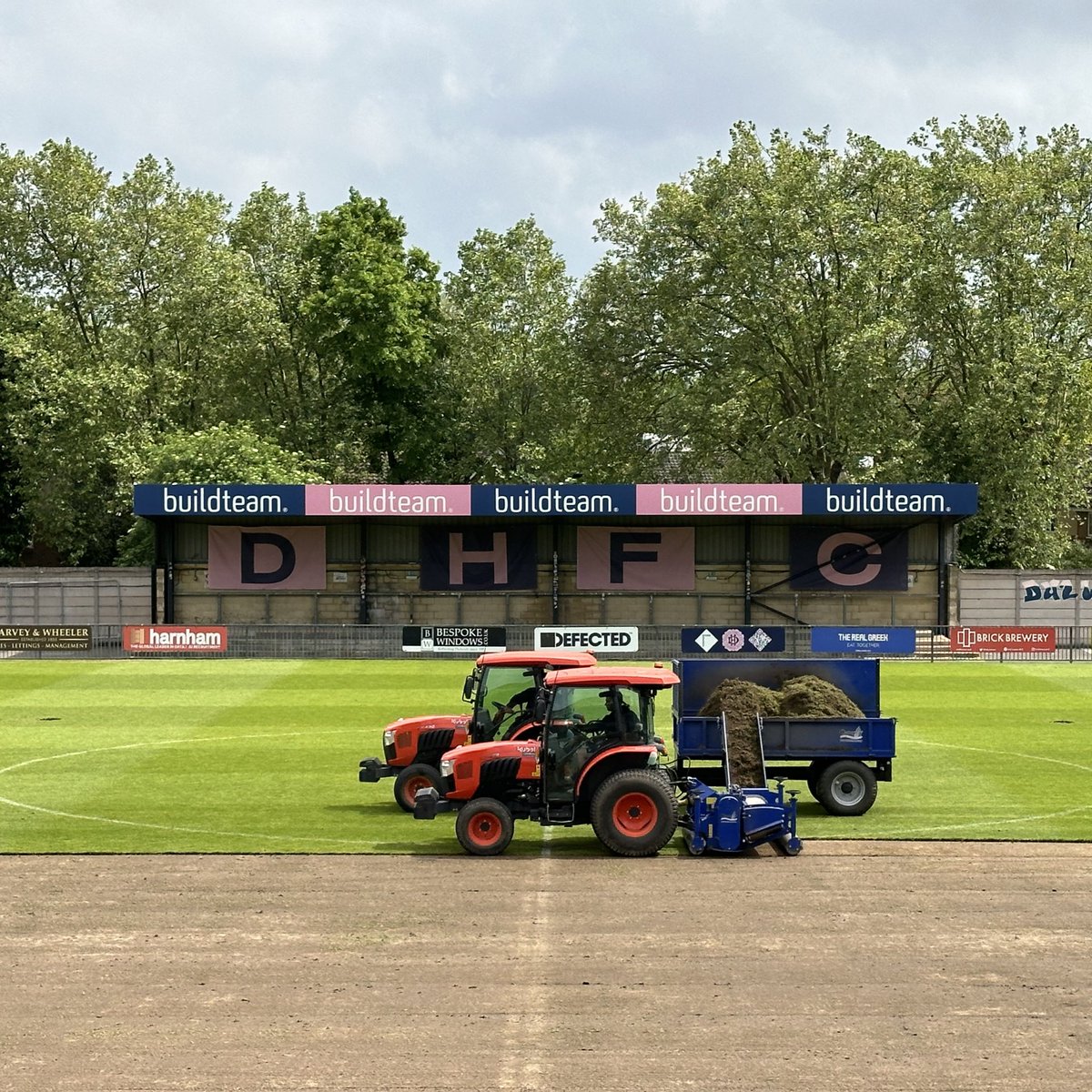 Pitch renovations have begun here in SE22! #DHFC 💖💙