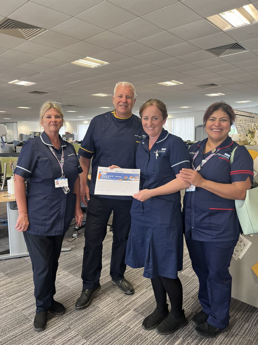 Celebrating Nurse's Day with  <a href="/SysJanie/">Jane Syson</a> and team .Huge congratulations to Patricia Taylor winner of the nurses day competition in south locality <a href="/mcrlco/">Manchester Local Care Organisation</a> <a href="/MFTnhs/">MFT NHS</a> <a href="/alanil1/">Layla</a> <a href="/paula_flint/">Paula Flint</a> <a href="/AWolke/">Tony Wolke</a> #NursesDay2024
