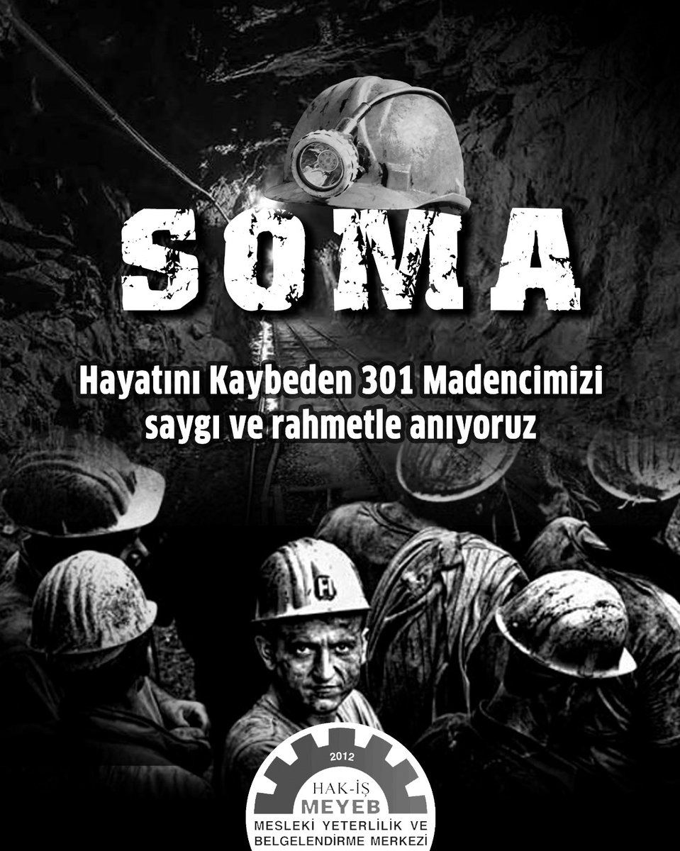 Manisa’nın Soma İlçesinde meydana gelen maden faciasının 10. yılında, hayatını kaybeden madencilerimizi saygıyla ve rahmetle anıyor, 
yakınlarına başsağlığı dileklerimizi bir kez daha iletiyoruz.