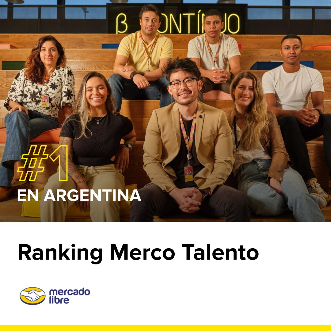 ¡Un orgullo! Mercado Libre fue reconocida por @mercoranking como la empresa que mejor atrae y fideliza talento en Argentina. Seguimos creciendo y apostando al talento para transformar la vida de millones de personas.