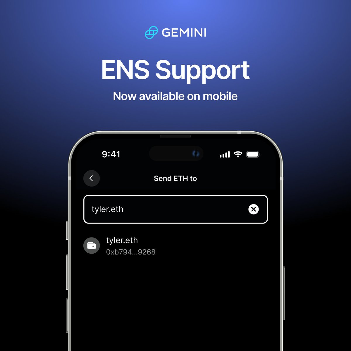 Have you heard? Enter your .eth ENS domain directly in the destination  address to withdraw crypto Now available on mobile 📲