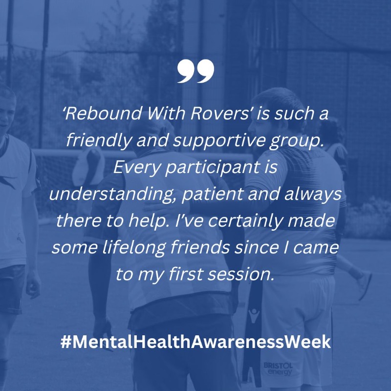 Bristol Rovers CT (@bristolroversct) on Twitter photo 🧠 <a href="/Rebound_Rovers/">Rebound with Rovers</a> is more than a #MentalHealth group.
It's an essential support network and a place to build friendships 🙌💙🔵⚪
#MentalHealthAwarenessWeek 🧠 <a href="/Rebound_Rovers/">Rebound with Rovers</a> is more than a #MentalHealth group.
It's an essential support network and a place to build friendships 🙌💙🔵⚪
#MentalHealthAwarenessWeek