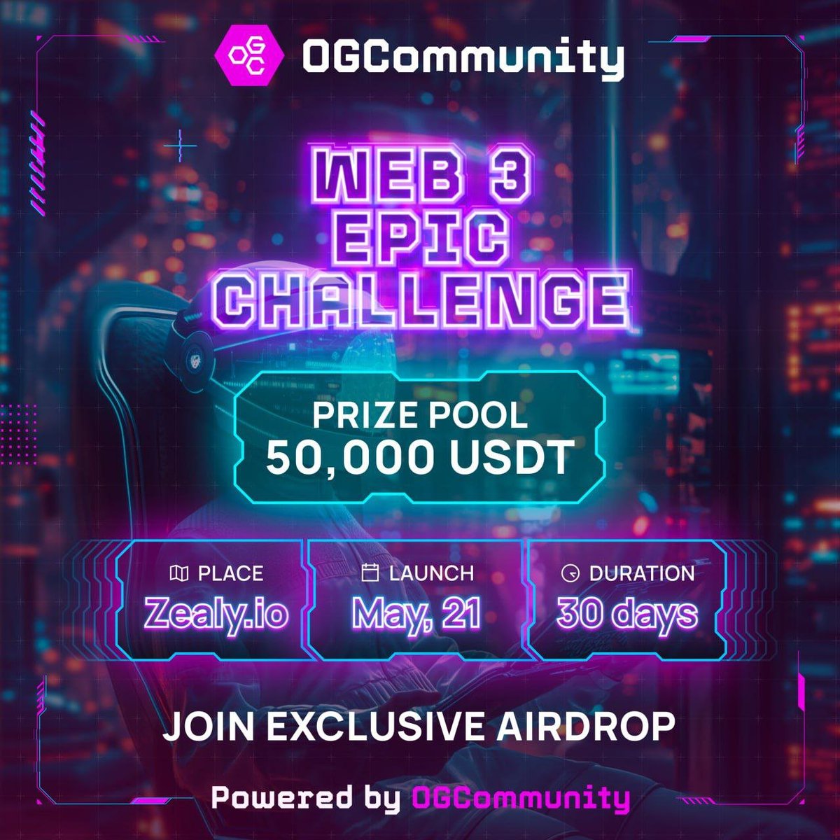 🌟 Web3 Epic Challenge Alert! 🌟 ❗️May 21st! With a prize pool of 50,000 USDT + tokens, and exclusive NFTs 🎮 Ready, Player... Everyone! Just like in your favorite games: accept a quest, complete it, and get rewards!! 🤔Try to guess, who are the Partners this time? #OGC #Web3