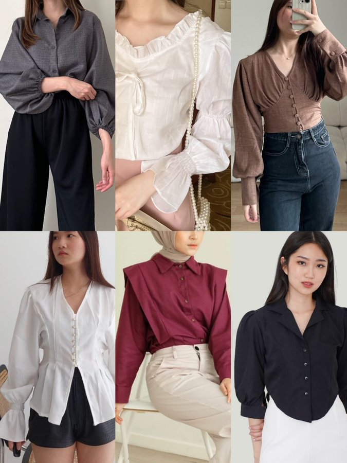 Korean blouse for ootd a thrreadd