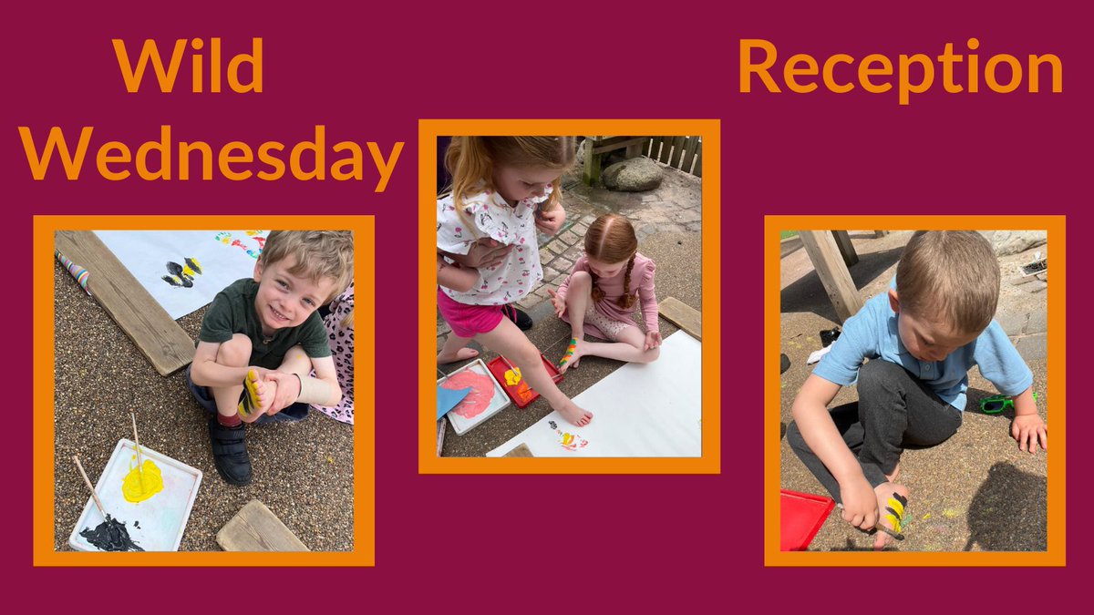The children had fun painting their hands &amp; feet to print some lovely bees, grasshoppers, ladybirds, butterflies and spiders. It took a lot of concentration and some children found it quite tricky to paint the soles of their feet but they did an amazing job. #eyfs #WildWednesday