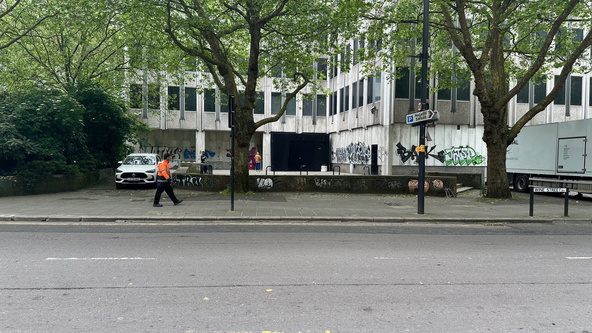 Currently unknown production filming in the former Bank of England building, Wine Street.  Monday, 13th May, 2024 - #bristol #filming #crewloc