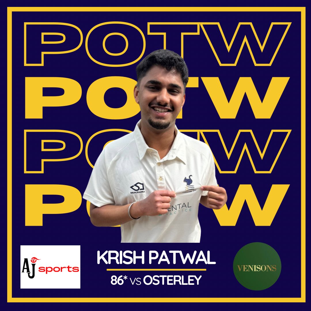 Player Of The Week 🌟

Thanks to his inspired 86 not out for the 1’s against Osterley your matchweek 1 POTW is Krish 👏🏻

Postman Patwal delivering again 📮

#eastcotecc #squirrels #upthesquirrels #ecc #potw #playeroftheweek #allgasnobrakes #postmanpatwal