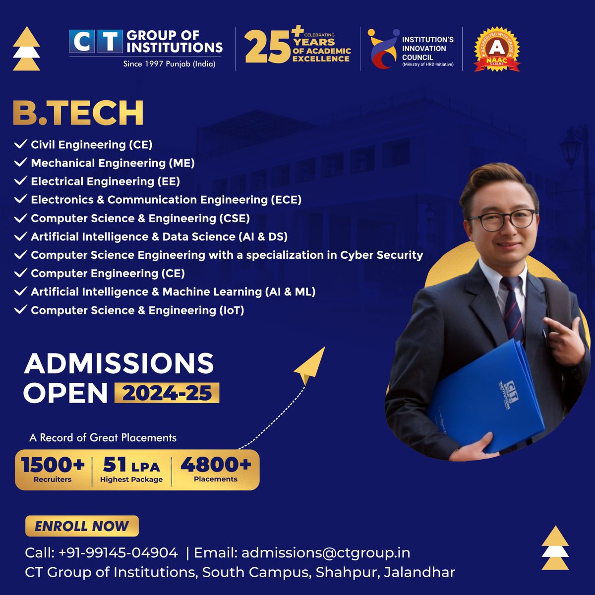 🎓Admissions Open 2024-25 at CT Group of Institutions!🎉 Shape your future with our cutting-edge B.Tech programs. #ctgroup #admissionopen2024_2025 #btech #cse #computerengineering #electrical #engineers #engineering #jalandhar #NaacA #ctiemt