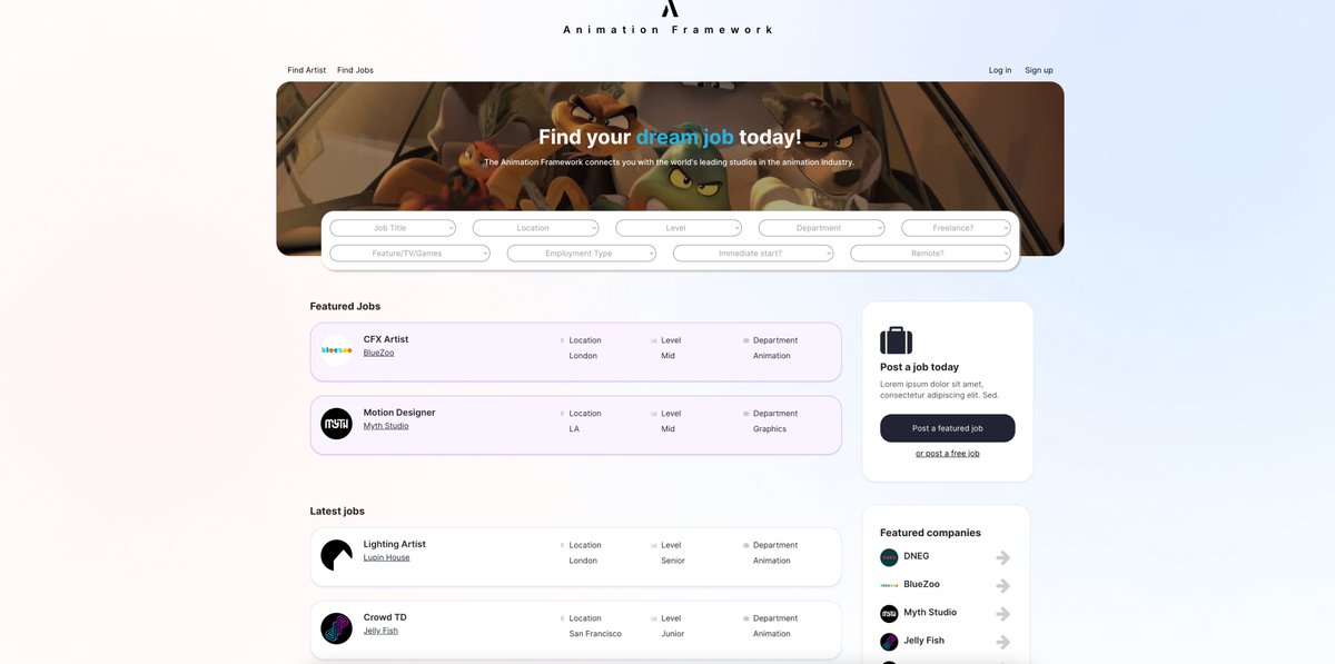 animframework's tweet image. JOBS: This weeks jobs listed on the Animation Framework ⬇ 

💎 Lighting and Compositing Artist | Level: Junior/Senior/ Lead

💎 Generalist TD | Level: Senior

animationframework.com

Hiring? Post your job for free and we&apos;ll help spread the word! #freepromotion…