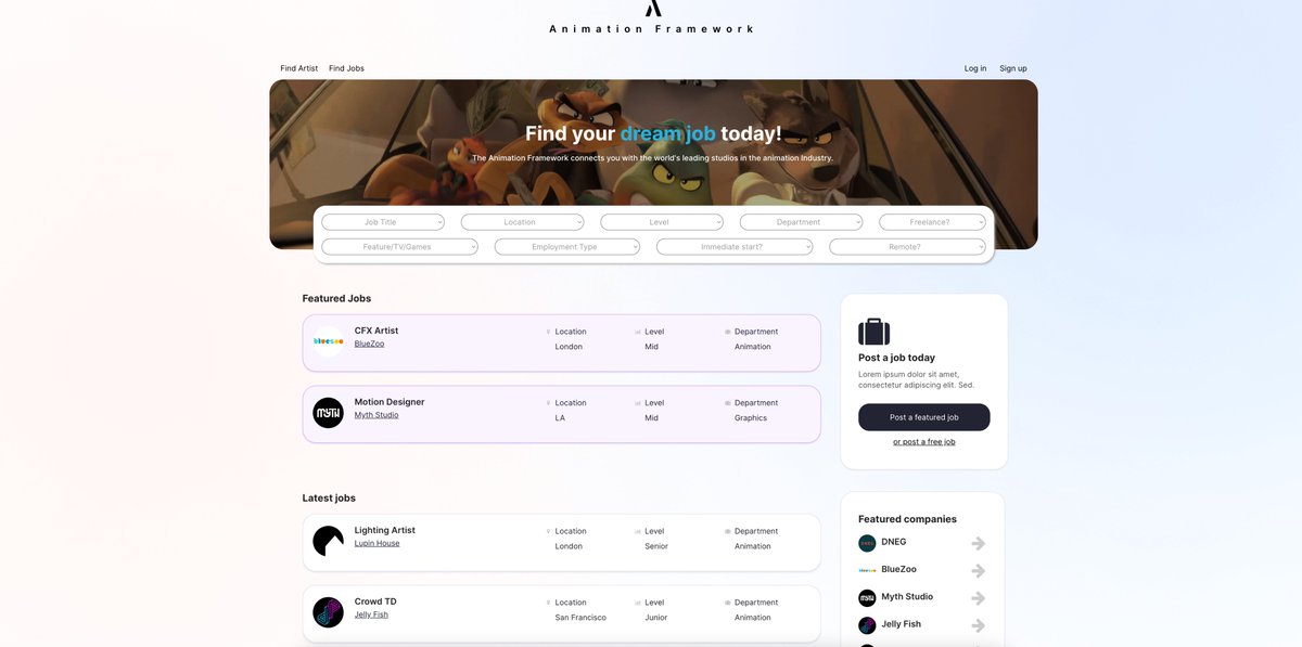 JOBS: This weeks jobs listed on the Animation Framework ⬇ 

💎 Lighting and Compositing Artist | Level: Junior/Senior/ Lead

💎 Generalist TD | Level: Senior

animationframework.com

Hiring? Post your job for free and we'll help spread the word! #freepromotion…