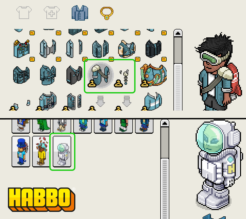 🛰️ Galaxy Habbo NFT clothing items are LIVE in Habbo!

Hey all, on Friday last week devs enabled the exclusive clothing items tied to <a href="/TheSandboxGame/">The Sandbox</a> Galaxy Habbo NFTs. 

Two things to bear in mind:

⦿ The Laser Blaster and Cosmic Commander’s Jacket are both in the jackets tab