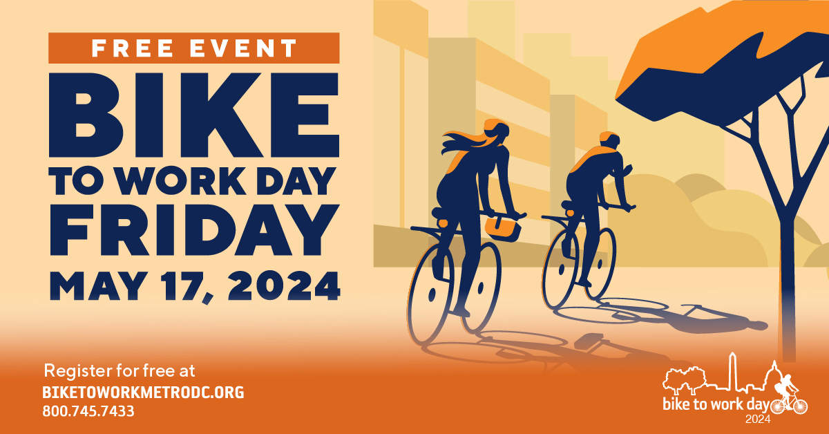 It’s time to gear up for 🚲 Bike to Work day 2024! Join us on Friday, May 17. Sign up today! The first 16K registrants who attend get a free T-shirt and a chance to win a brand-new bike. Register at biketoworkmetrodc.org #BikeFairfax @FCPSSRTS1 #getoutside