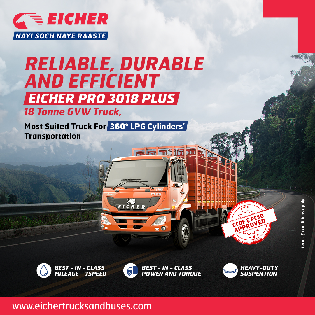 Presenting Most Reliable, Durable, and Efficient EICHER PRO3018 Plus truck. It offers Best in class Mileage, Power, and Torque and suitable to carry upto 360* LPG cylinders.
Know More: bit.ly/3wxqm5P

#LMD #MediumDutyTrucks #BS6 #business #category #delivery #application