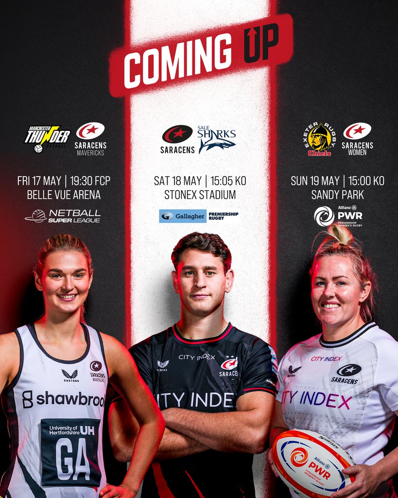 All 3️⃣ teams back in action this weekend! #YourSaracens💫