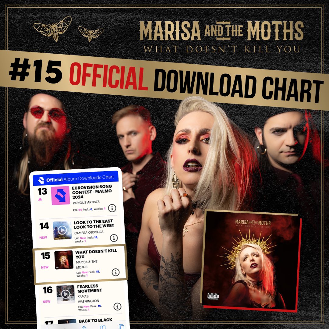 WOW! 🤩 What incredible times 🤯🤯 we got NUMBER 1 in the Official UK Rock and Metal charts (amongst some other amazing chart positions) 🥳 this weekend was hands down our favourite touring weekend EVER! 🤩 thanks to everyone that came! Photos to come shortly ☺️🎉 love MATM ❤️‍🔥
