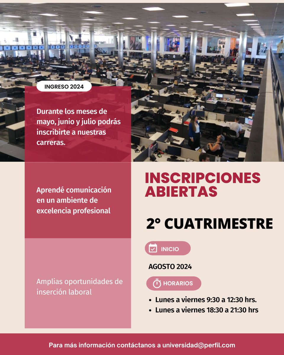 usba_edu's tweet image. 🚨 ¡Inscripciones abiertas para la Universidad del Sur de Buenos Aires en Agosto!

Enterate cómo formarte en la mayor redacción de Sudamérica en nuestro sitio web (usba.com.ar)

#USBA #PerfilEducación #Comunicación