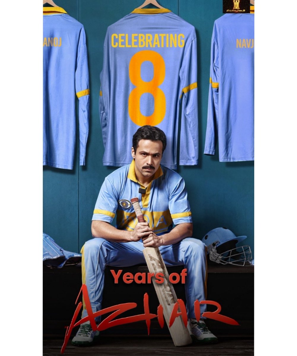 Here's to celebrating eight years of capturing the unsaid emotions in the life of Azhar - a man who faced it all. #8YearsOfAzhar 🏏

@emraanhashmi @ItsPrachiDesai @TSeries @balajimotionpic @NargisFakhri #EmraanHashmi #Azhar #bollywood #NargisFakhri #PrachiDesai #tseries