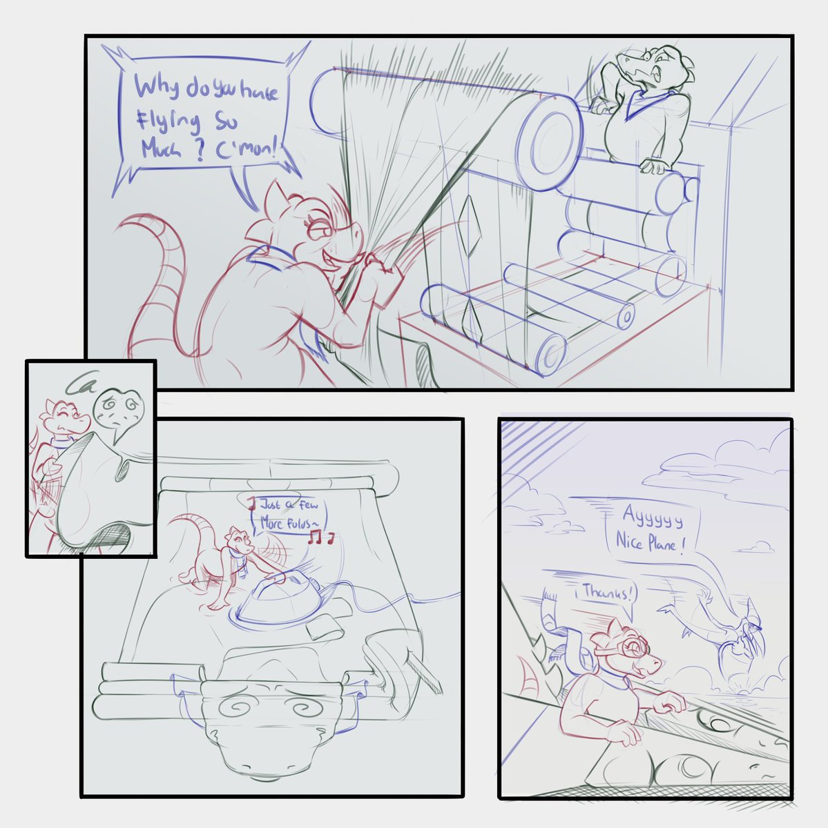 This is how they fly in the pre-historic times

Funny comic I did for a trade with Dino.