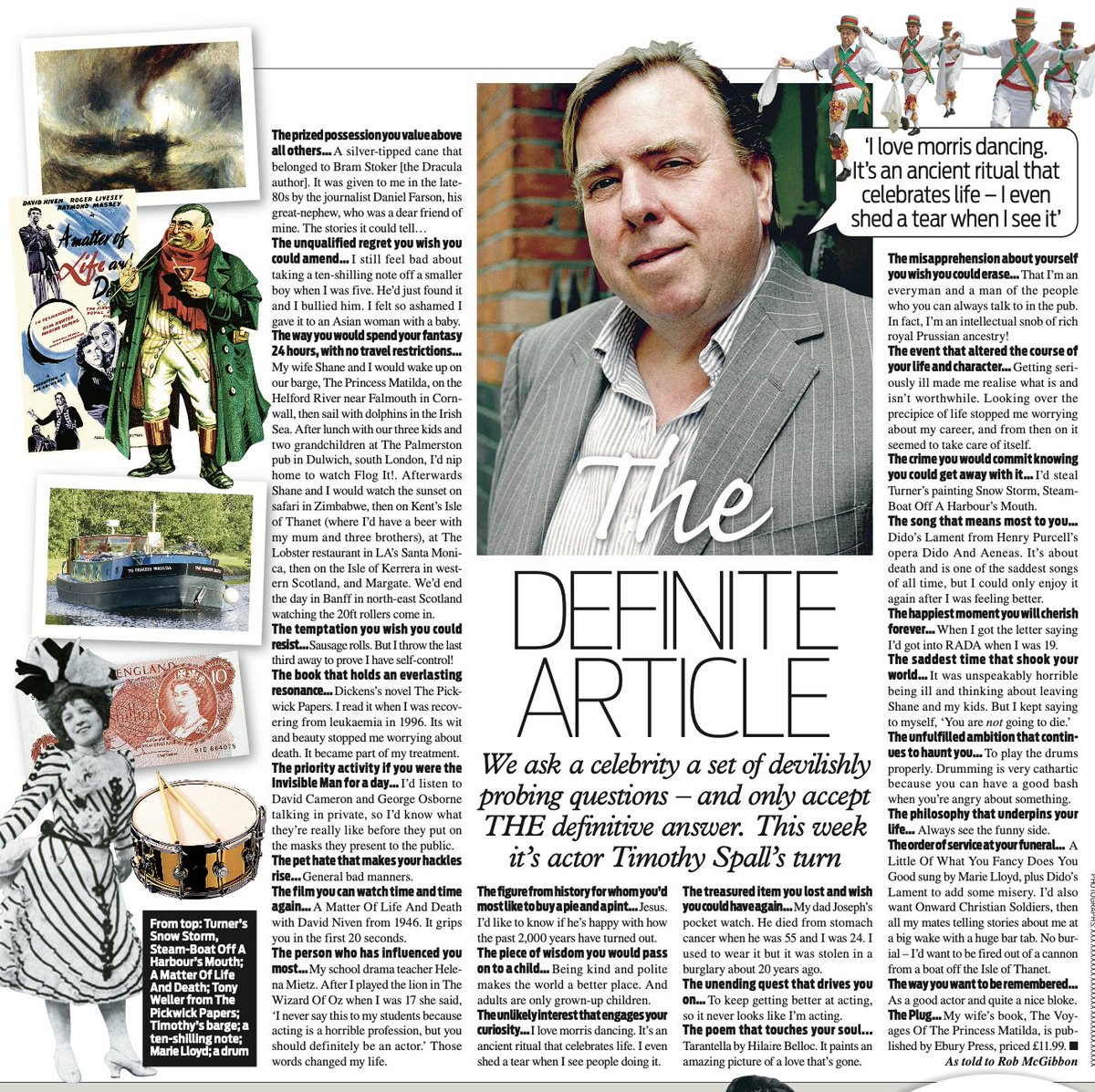 Tim Spall  is a very popular man in luvvie land. He is certainly an interesting and fun guy to interview. Have always fondly remembered our chat for The Definite Article in 2012. His fatter days. #timothyspall

robmcgibbon.com/wp-content/upl…