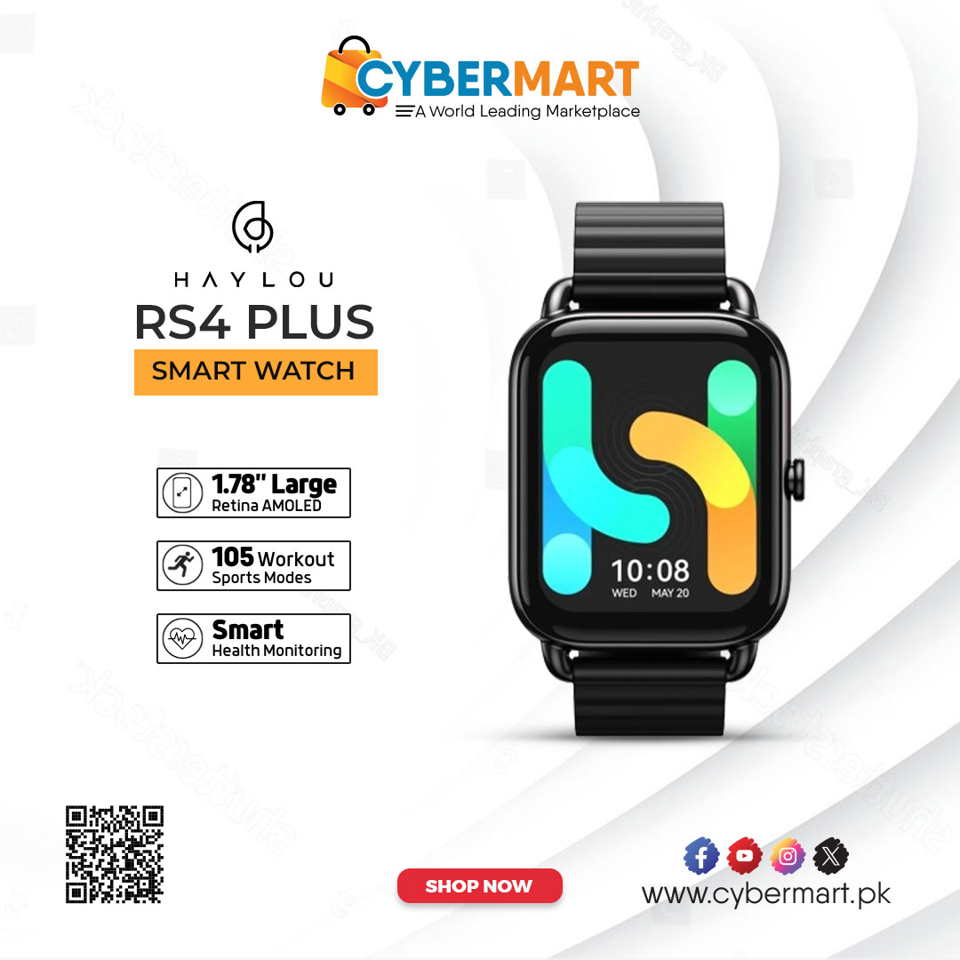 Upgrade your wrist game with the RS4 Plus smartwatch.  Scan QR to Order now.
cybermart.pk/Haylou-RS4-Plu…

#WristUpgrade #RS4Plus #Haylou #CyberMartPK #Smartwatch #QRShopping #OrderNow #CybermartDeals #GadgetLove