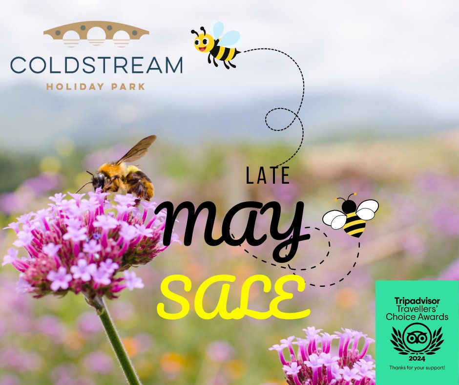 Late May Sale: Save 15% on Self Catering Holidays between 13th and 31st of May, Book now using code MAY15. coldstreamholidaypark.campmanager.com/27353/Check-Av…

Excludes Touring, Camping & Camping Pods. 

#sale #holidays #may #selfcatering #hottubholidays