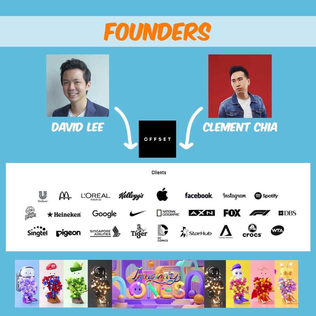 3⃣️ Founders

<a href="/cmttat/">Clement | Imaginary Ones | Bubio.ai</a> and <a href="/heygentlewhale/">Gentle Whale | $BUBBLE</a> are serial founders.

- They built 2 multi million $ motion design companies
- OFFEO and OFFSET
- Working with many major brands 

(5/7)