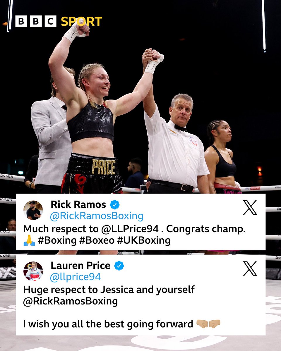 A strong display of mutual respect @RickRamosBoxing 🤝 @llprice94 🥊

#BBCBoxing