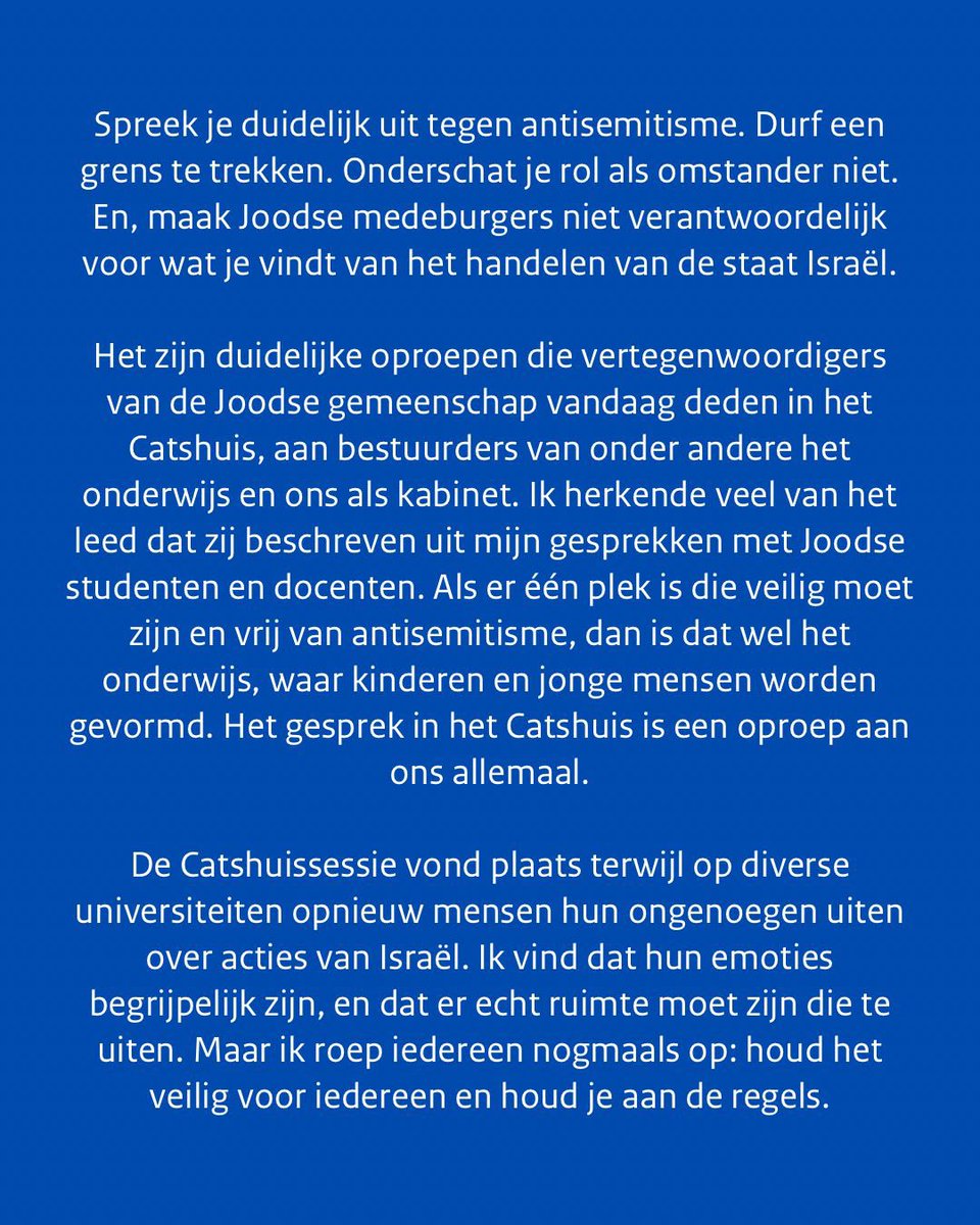 Het gesprek in het Catshuis is een oproep aan ons allemaal. ⤵️