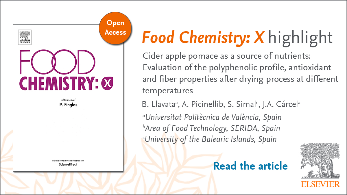 Read an article highlight from Food Chemistry: X > spkl.io/601742Ugb One of three #openaccess companion journals to the highly respected Food Chemistry #foodchemistry #foodbiochemistry @foodupv