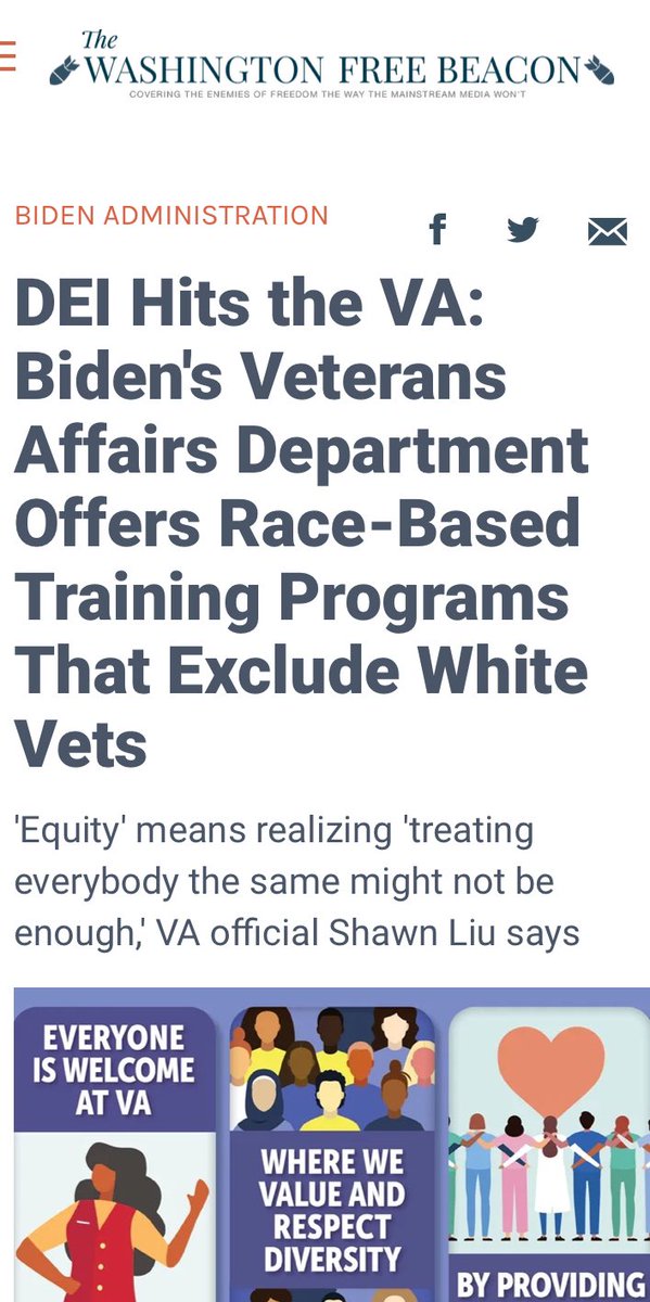 DEI is racism by another name. 

Now Biden wants to visit this racism on our veterans. 

I’ll lead the fight AGAINST DEI.

My phony Republican opponent @aaronwdimmock is wants to make promoting DEI his top priority. 

aarondimmock.com