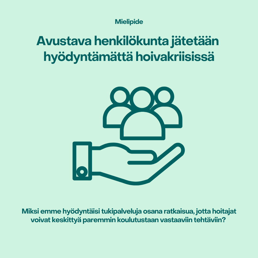 Tarvitsemme uudenlaisia ratkaisuja kotihoidon tehtävien uudelleenjärjestelyyn. Tukipalveluja tarjotaan vielä verrattain vähän kotihoidon tueksi, vaikka ne koetaan välttämättömäksi arjessa. 

Lue mielipidekirjoitus blogistamme: 
ow.ly/ZwqN50REigc

#hoivakriisi #tukipalvelut