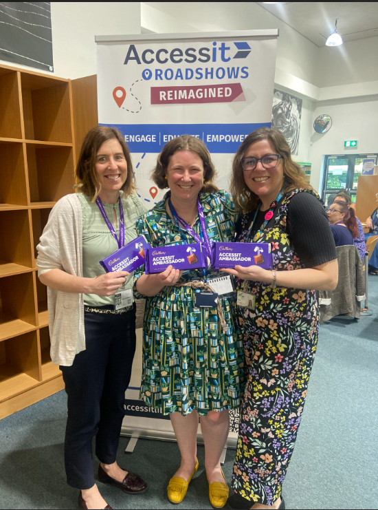 AccessitLib's tweet photo. What a wonderful first day of Accessit Roadshows Reimagined!  So lovely to talk to our librarians, hearing about the creative ways they use Accessit. A huge thanks to our brilliant host at @RusheyMeadAcad, and to our engaging panellists from @bramcotecoll and @DerbyHighSchool! https://t.co/No2n0C4Mku