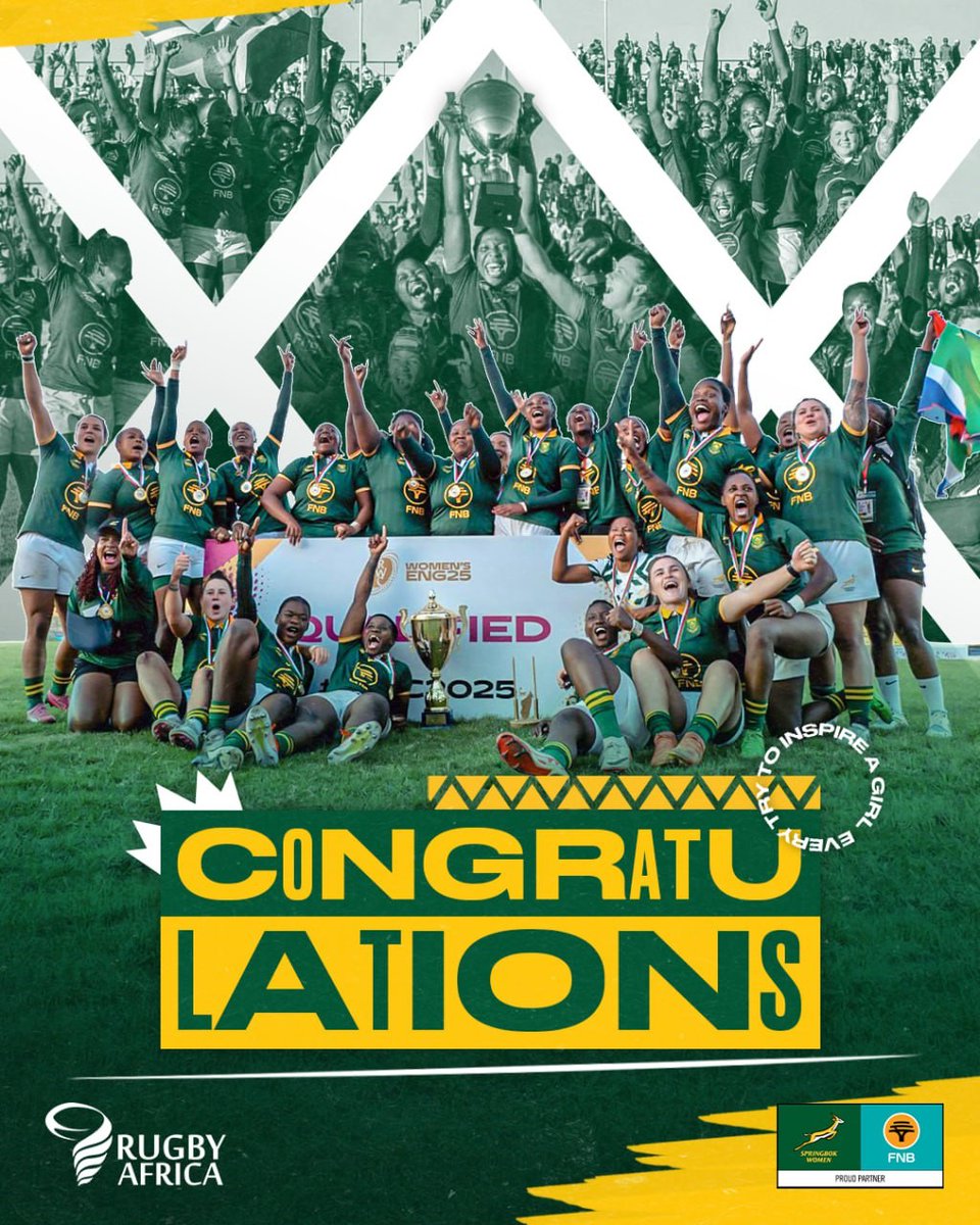 Qualified! #BokWomen will play in @WXVRugby later this year, and the big one, @rugbyworldcup 2025 in England 💚💛 #MakeItCount #ETTIG