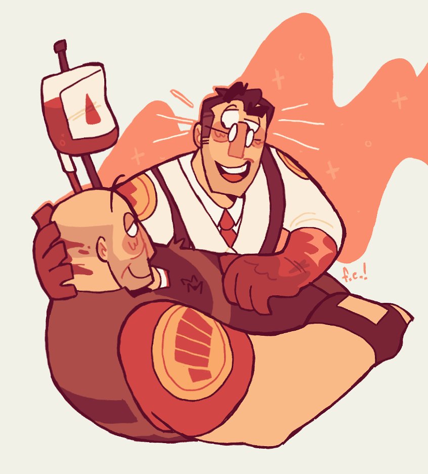 hey girl, what if we kissed while i was transfusing your blood 😳😳 and we're both boys 😳😳😳 #tf2