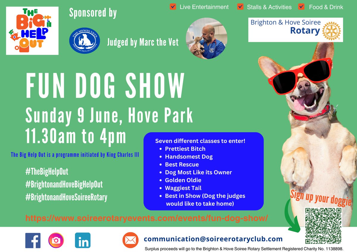 SAVE THE DATE: Can't wait to judge this Fun Dog Show on Sun 9 June supporting @TheBigHelpOut24's campaign to raise awareness of volunteering in UK & provide opportunities for people to make a difference in their communities. See you & your pooch there! #TheBigHelpOut #LendAHand