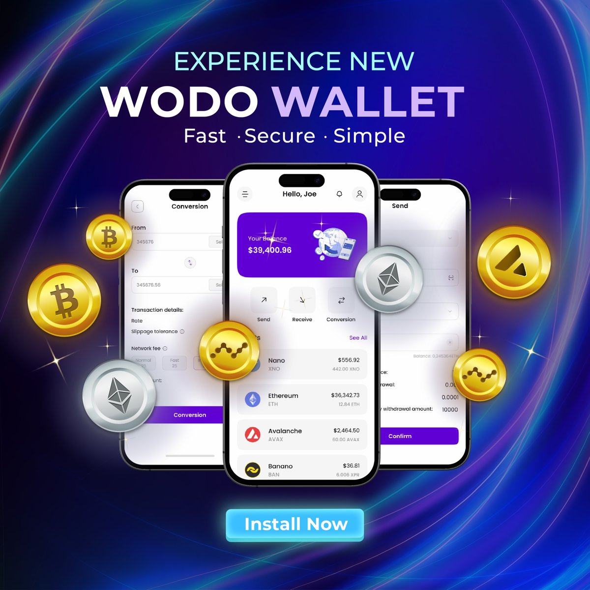 Store, transfer, exchange your #cryptoassets 🟣

Get a faster and more secure experience with Wodo Wallet ⤵️

wallet.wodo.io

#WodoNetwork #WodoWallet #CryptoNews #CryptoCurrency #WodoFinance #Definews