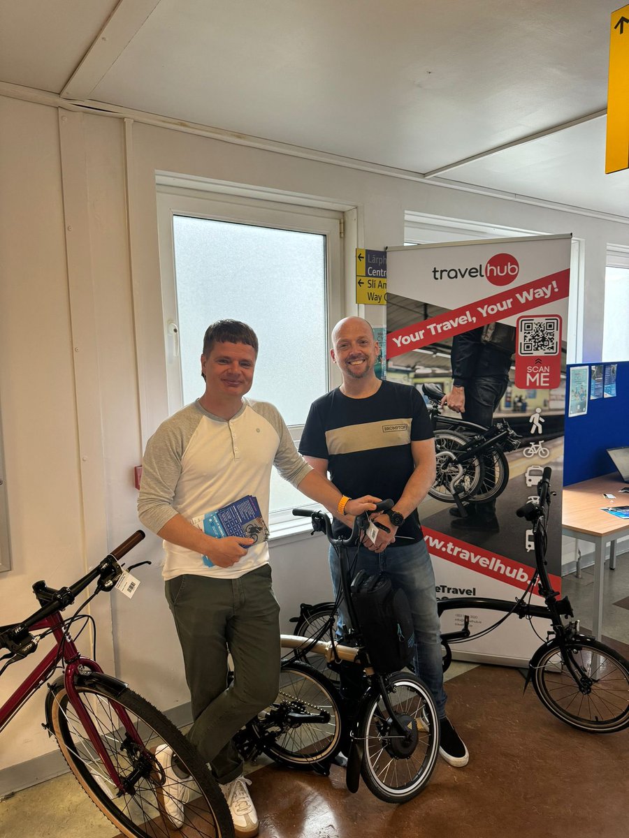 To kick off Bike Week in SVUH Ed Lindsey (Cycleways) & Jacub Tarnowski (TravelHub) are on the campus promoting the Cycle to Work Tax Saver scheme. @svuh @Cycleways1