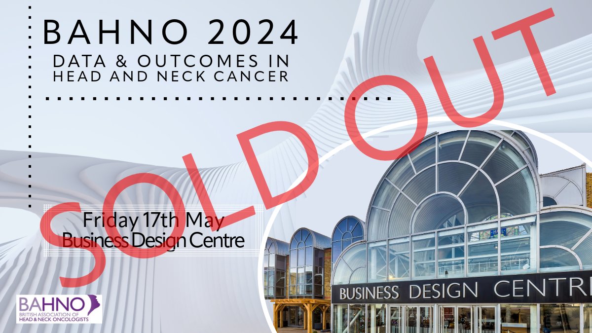 BAHNO Head & Neck (@bahnoofficial) on Twitter photo 🚨#BAHNO2024 SOLD OUT! Please accept <a href="/BAHNOOfficial/">BAHNO Head & Neck</a> apologies but we are now unable to accept any further registrations due to <a href="/TheBDC/">Business Design Centre</a> capacity limit. On-site registrations will sadly not be accepted on the day this year. For those who have missed out we hope to see you in 2025! 🚨#BAHNO2024 SOLD OUT! Please accept <a href="/BAHNOOfficial/">BAHNO Head & Neck</a> apologies but we are now unable to accept any further registrations due to <a href="/TheBDC/">Business Design Centre</a> capacity limit. On-site registrations will sadly not be accepted on the day this year. For those who have missed out we hope to see you in 2025!