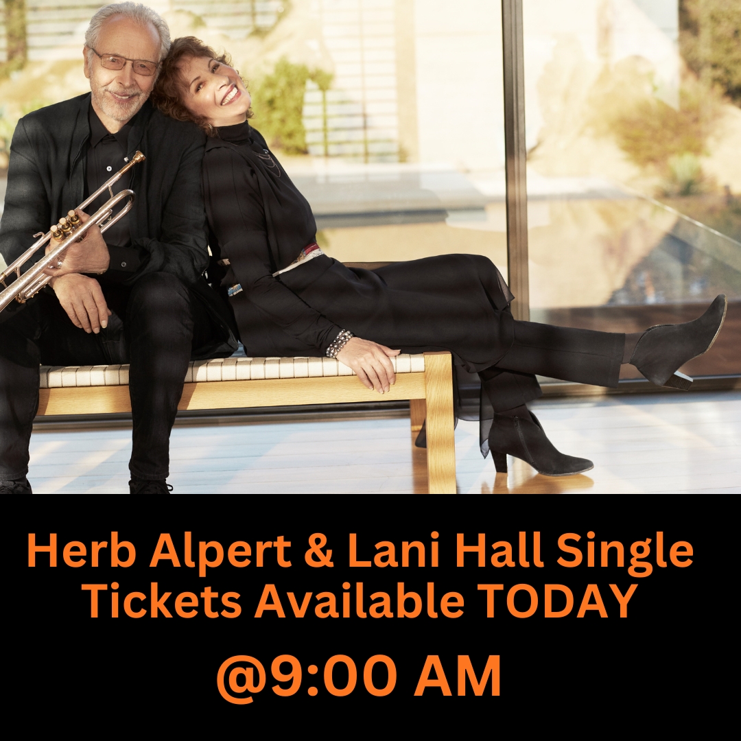 MCG Jazz presents Herb Alpert &amp; Lani Hall onJuly 19, 2024 7:30 pm at Point Park University's Pittsburgh Playhouse.

Tickets for this event will be available starting 9AM today OVER PHONE ONLY.
Please call 412-322-0800 for tickets to this event.

#HerbAlpert #LaniHall #MCGJazz