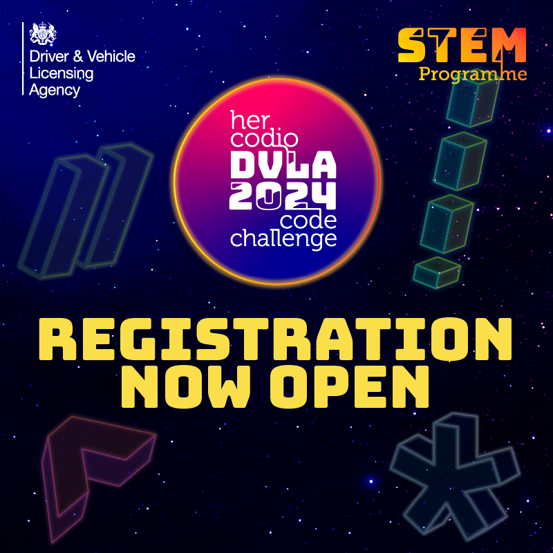 DVLA_Careers's tweet photo. Registration is now open for our #DVLACodeChallenge ⭐  

To win some fantastic IT equipment for your school or college, go to: https://t.co/2jLGB7vrB5  

Thank you to our sponsors and associates and good luck to all entrants!  

#DVLADigital https://t.co/6cTzKUAV4G